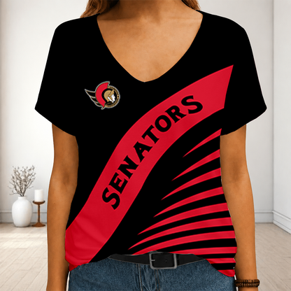 [SUPER SALE] NEW CUSTOMIZED NHL29 OSN OTTAWA SENATORS V-NECK FEMALE SHIRT