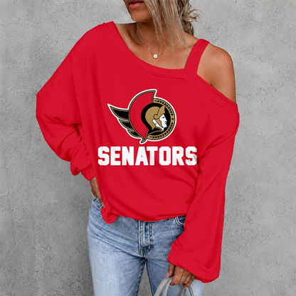 [SUPER SALE] NEW CUSTOMIZED NHL29 OSN OTTAWA SENATORS DROP SHOULDER SWEATSHIRT