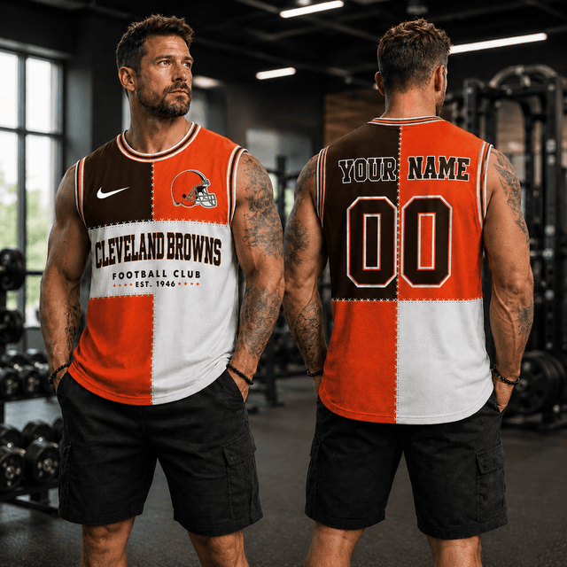 [SPECIAL OFFER] NEW CUSTOMIZED NFL29 CLB CLEVELAND BROWNS MEN'S GYM SHIRT