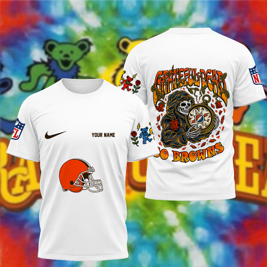 [SPECIAL OFFER] NEW CUSTOMIZED NFL29 CLB CLEVELAND BROWNS x GRATEFUL DEAD T-SHIRT, HOODIE, ZIP HOODIE
