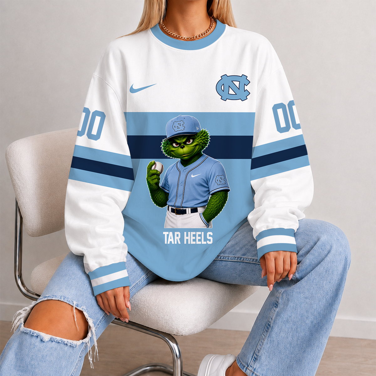 [FAN FAVORITE] NEW CUSTOMIZED NCAA CWS29 NTH NORTH CAROLINA TAR HEELS UNISEX SWEATSHIRT