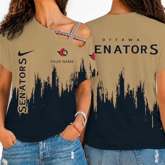 [SUPER SALE] NEW CUSTOMIZED NHL29 OSN OTTAWA SENATORS SHOULDER SHIRT