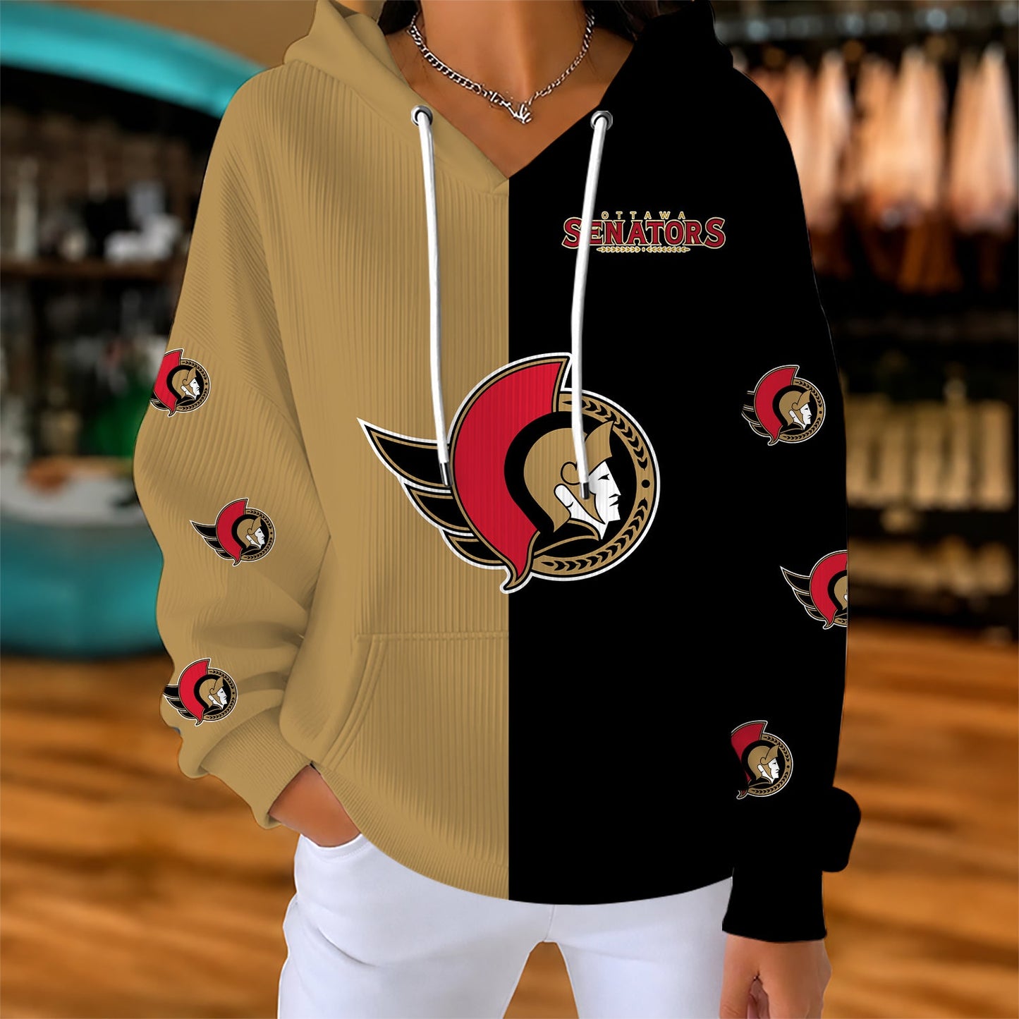 [SUPER SALE] NEW CUSTOMIZED NHL29 OSN OTTAWA SENATORS RIBBED HOODIE & SWEATSHIRT