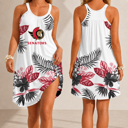 [SUPER SALE] NEW CUSTOMIZED NHL29 OSN OTTAWA SENATORS CAMISOLE DRESS