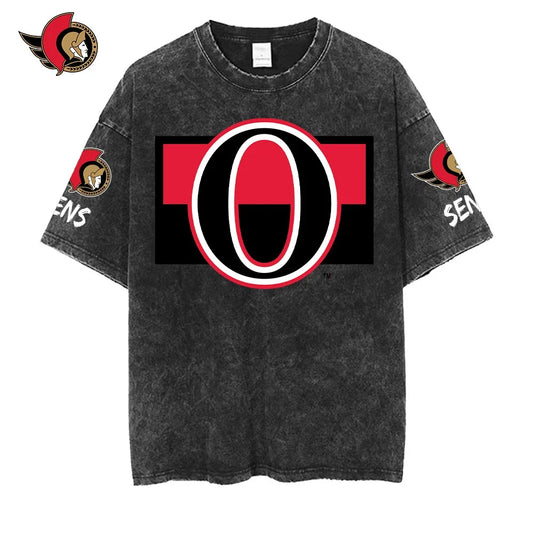 [SUPER SALE] NEW CUSTOMIZED NHL29 OSN OTTAWA SENATORS MULTICOLOR WASHED TEE