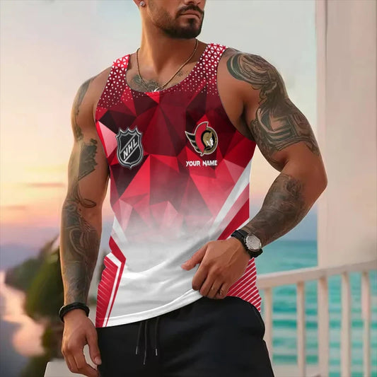 [SUPER SALE] NEW CUSTOMIZED NHL29 OSN OTTAWA SENATORS UNISEX TANK TOP
