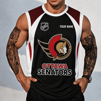 [SUPER SALE] NEW CUSTOMIZED NHL29 OSN OTTAWA SENATORS TANK TOP & GYM SHIRT