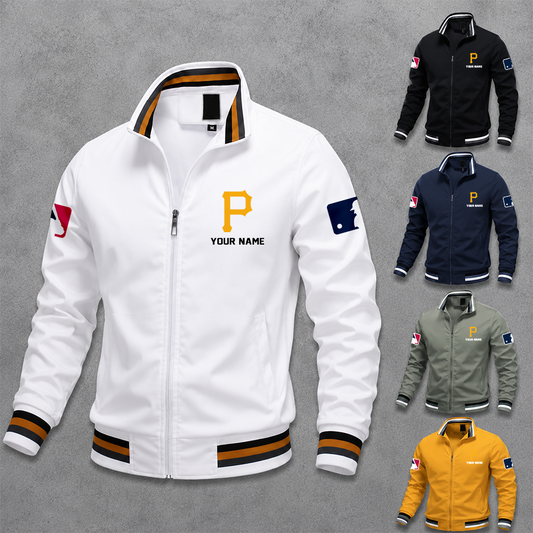 [FLASH SALE] NEW CUSTOMIZED MLB29 PHP PITTSBURGH PIRATES MULTICOLOR MEN'S CASUAL JACKET
