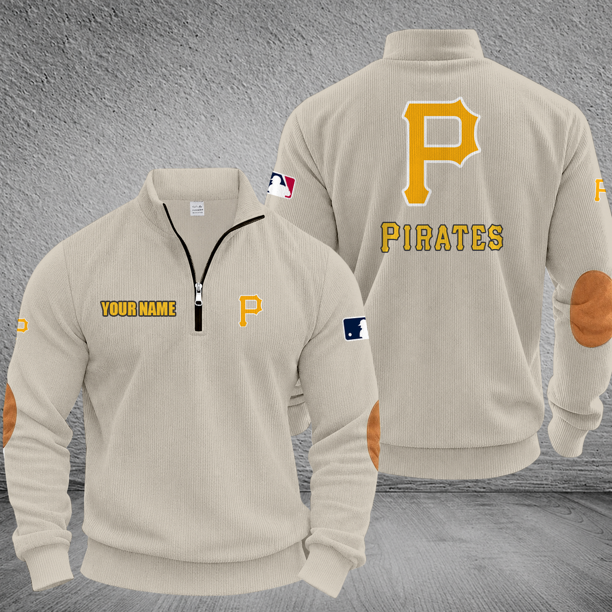 [FLASH SALE] NEW CUSTOMIZED MLB29 PHP PITTSBURGH PIRATES MULTICOLOR STRIPED QUATER ZIP SWEATSHIRT