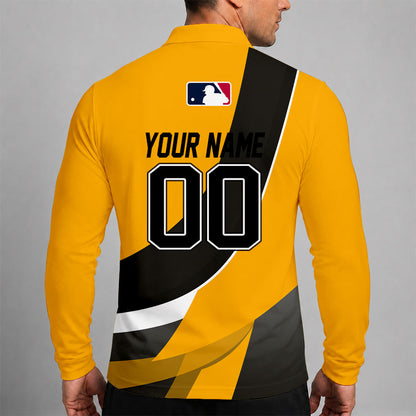 [FLASH SALE] NEW CUSTOMIZED MLB29 PHP PITTSBURGH PIRATES MEN'S LONG SLEEVE POLO