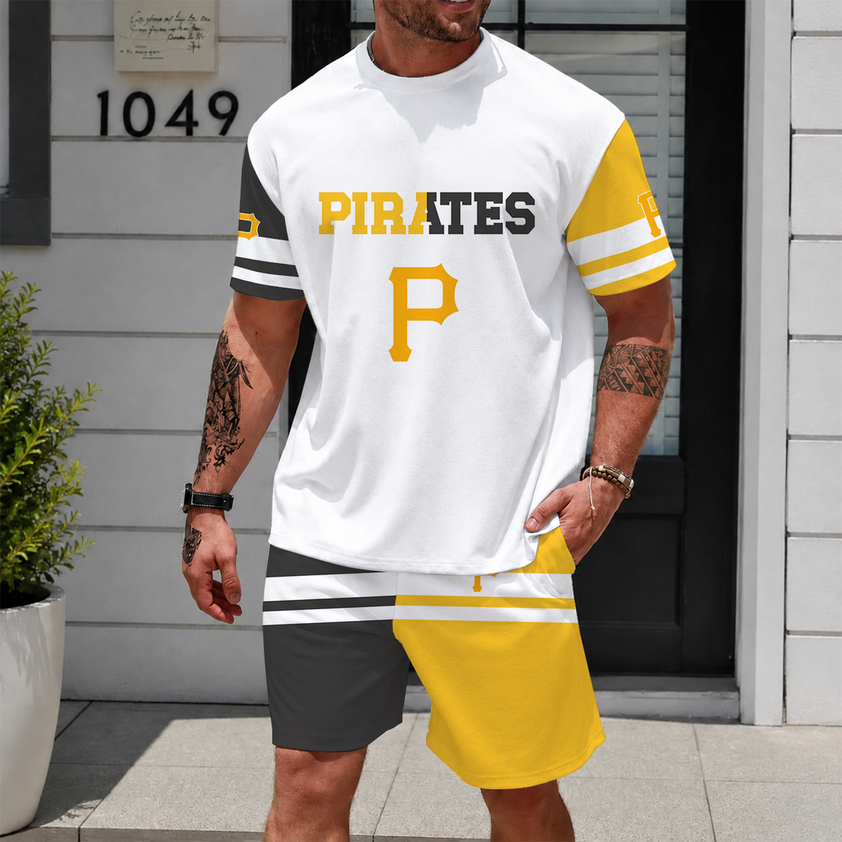 [FLASH SALE] NEW CUSTOMIZED MLB29 PHP PITTSBURGH PIRATES UNISEX T-SHIRT & SHORTS SET