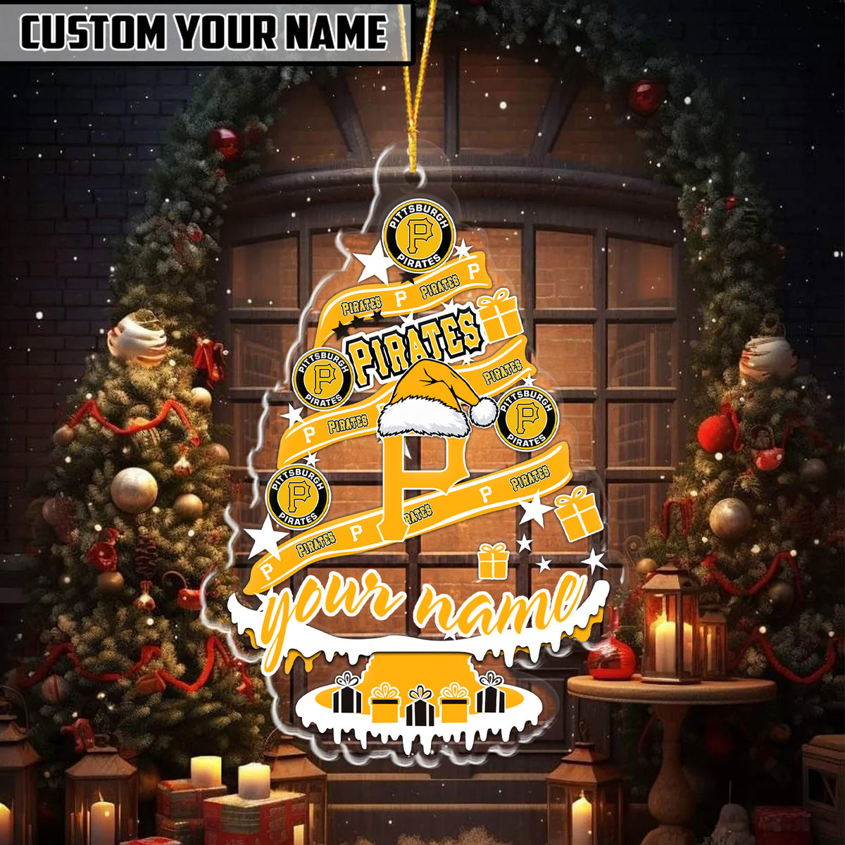 [FLASH SALE] NEW CUSTOMIZED MLB29 PHP PITTSBURGH PIRATES CHRISTMAS ACRYLIC ORNAMENT