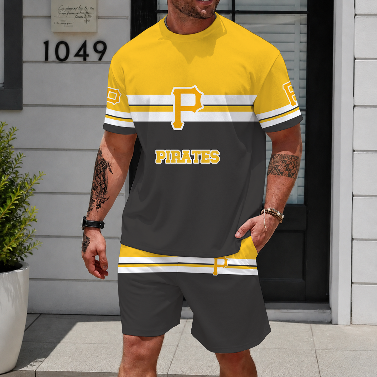 [FLASH SALE] NEW CUSTOMIZED MLB29 PHP PITTSBURGH PIRATES UNISEX T-SHIRT & SHORTS SET