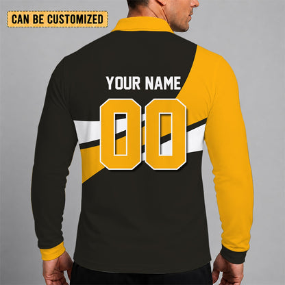[FLASH SALE] NEW CUSTOMIZED MLB29 PHP PITTSBURGH PIRATES MEN'S LONG SLEEVE POLO