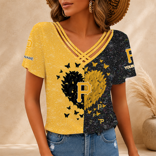 [FLASH SALE] NEW CUSTOMIZED MLB29 PHP PITTSBURGH PIRATES V-NECK SHIRT