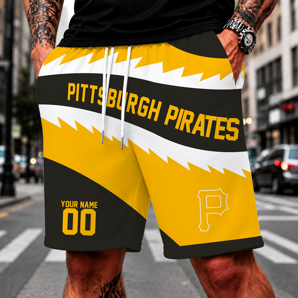 [FLASH SALE] NEW CUSTOMIZED MLB29 PHP PITTSBURGH PIRATES SHORT PANTS