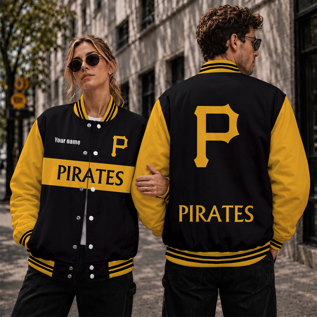 [FLASH SALE] NEW CUSTOMIZED MLB29 PHP PITTSBURGH PIRATES SATIN VARSITY & BASEBALL JACKET