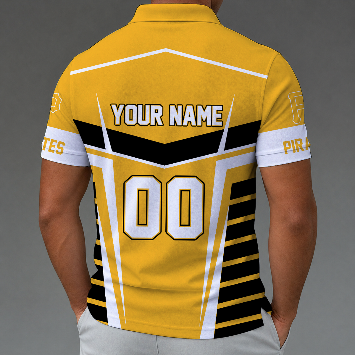 [FLASH SALE] NEW CUSTOMIZED MLB29 PHP PITTSBURGH PIRATES ZIP POLO SHIRT