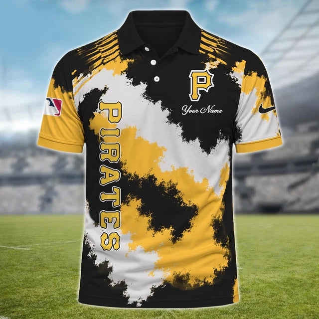 [FLASH SALE] NEW CUSTOMIZED MLB29 PHP PITTSBURGH PIRATES MULTICOLOR POLO SHIRT
