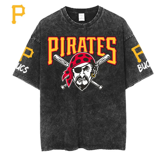 [FLASH SALE] NEW CUSTOMIZED MLB29 PHP PITTSBURGH PIRATES MULTICOLOR WASHED TEE