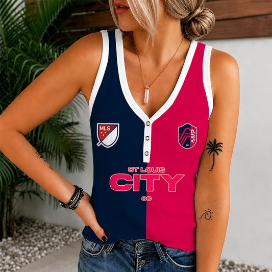 [FAN EXCLUSIVE] NEW CUSTOMIZED MLS29 SLC ST. LOUIS CITY SC V-NECK TANK TOP
