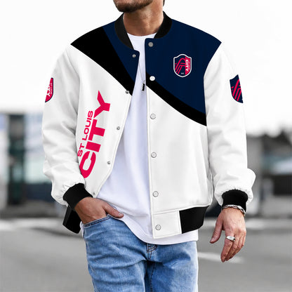 [FAN EXCLUSIVE] NEW CUSTOMIZED MLS29 SLC ST. LOUIS CITY SC BASEBALL JACKET & SATIN VARSITY JACKET