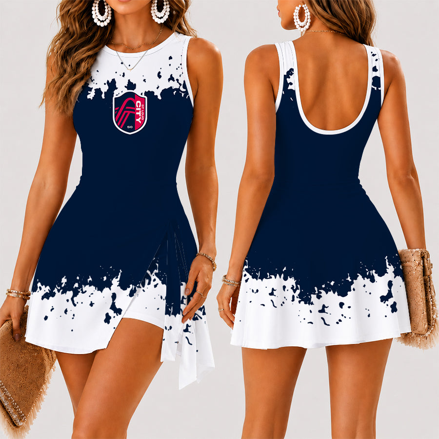 [FAN EXCLUSIVE] NEW CUSTOMIZED MLS29 SLC ST. LOUIS CITY SC WOMEN'S SUMMER SKORT DRESS