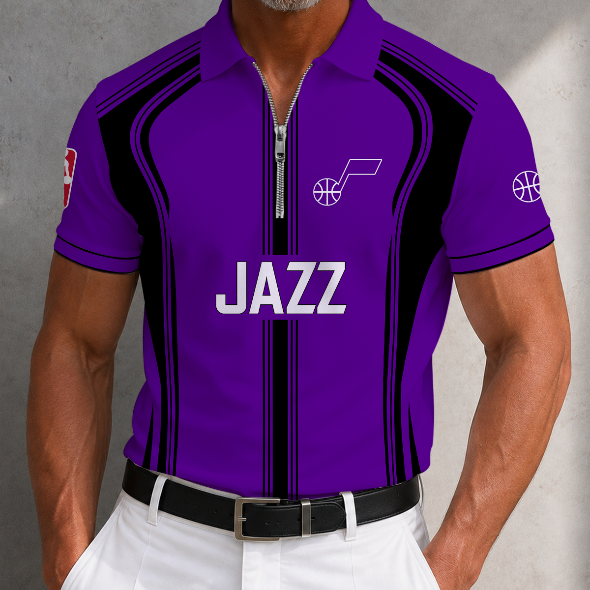 [HOT DEAL] NEW CUSTOMIZED NBA29 UJZ UTAH JAZZ ZIP POLO SHIRT