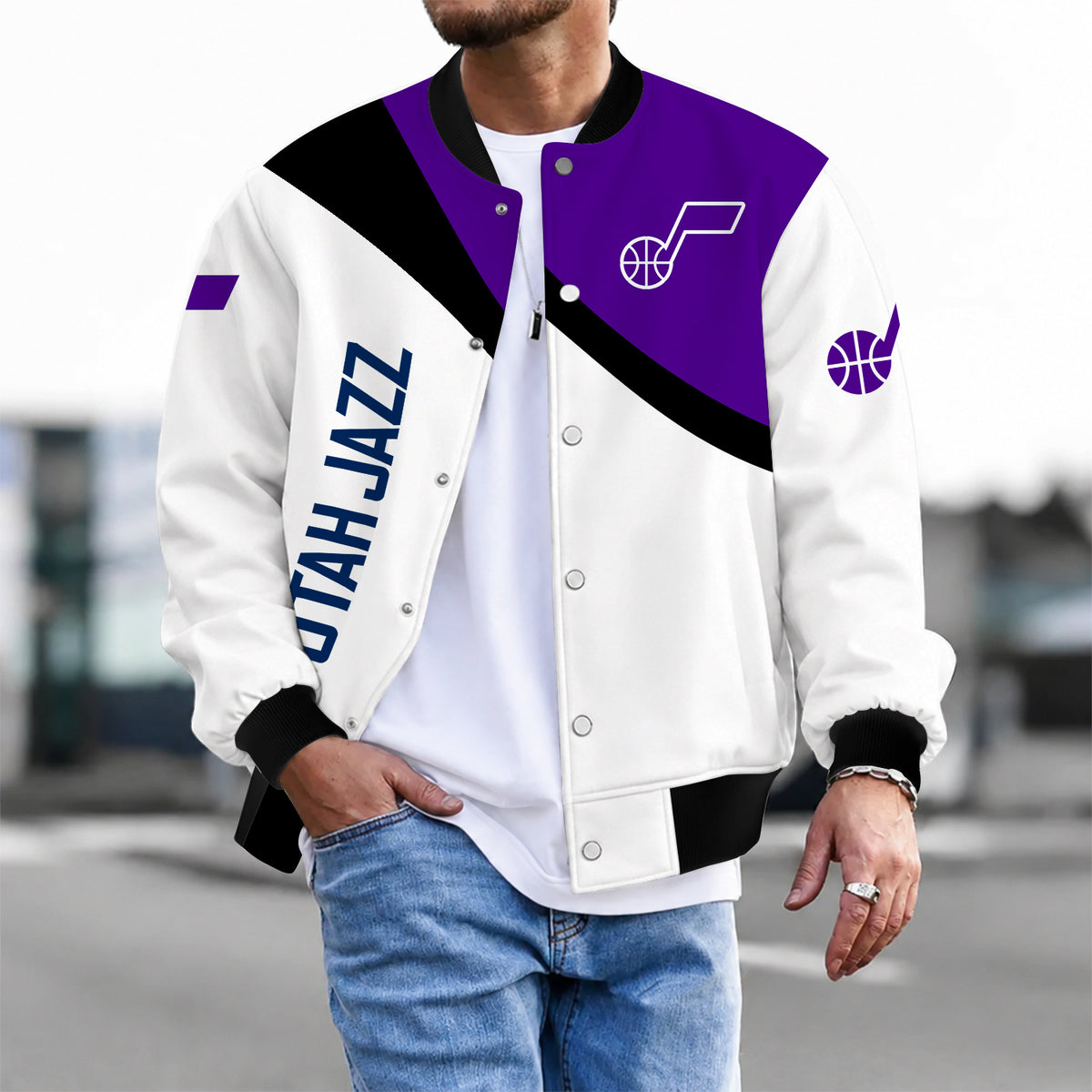 [HOT DEAL] NEW CUSTOMIZED NBA29 UJZ UTAH JAZZ BASEBALL JACKET, SATIN VARSITY JACKET