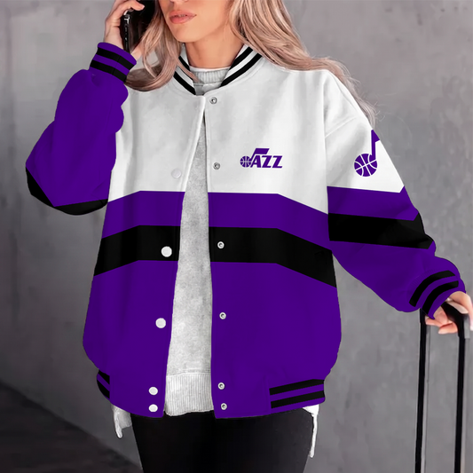 [HOT DEAL] NEW CUSTOMIZED NBA29 UJZ UTAH JAZZ BASEBALL JACKET, SATIN VARSITY JACKET