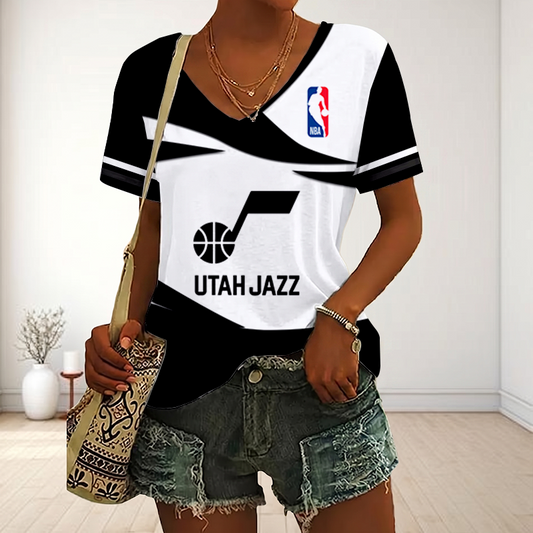 [HOT DEAL] NEW CUSTOMIZED NBA29 UJZ UTAH JAZZ V-NECK FEMALE SHIRT
