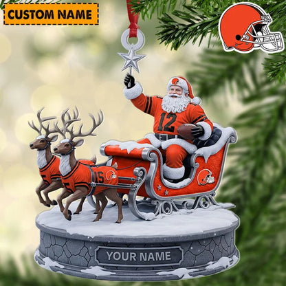[SPECIAL OFFER] NEW CUSTOMIZED NFL29 CLB CLEVELAND BROWNS CHRISTMAS ACRYLIC ORNAMENT