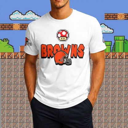 [SPECIAL OFFER] NEW CUSTOMIZED NFL29 CLB CLEVELAND BROWNS SUPER MARIO T-SHIRT, HOODIE, ZIP HOODIE