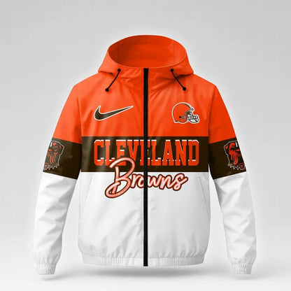 [SPECIAL OFFER] NEW CUSTOMIZED NFL29 CLB CLEVELAND BROWNS WINDBREAKER JACKET