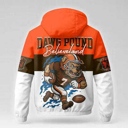 [SPECIAL OFFER] NEW CUSTOMIZED NFL29 CLB CLEVELAND BROWNS WINDBREAKER JACKET