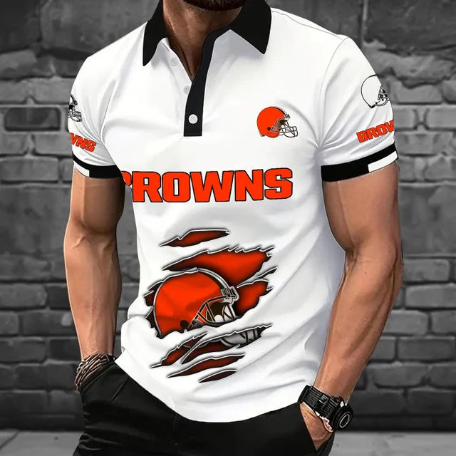 [SPECIAL OFFER] NEW CUSTOMIZED NFL29 CLB CLEVELAND KHAKIS POLO SHIRT