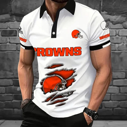 [SPECIAL OFFER] NEW CUSTOMIZED NFL29 CLB CLEVELAND KHAKIS POLO SHIRT