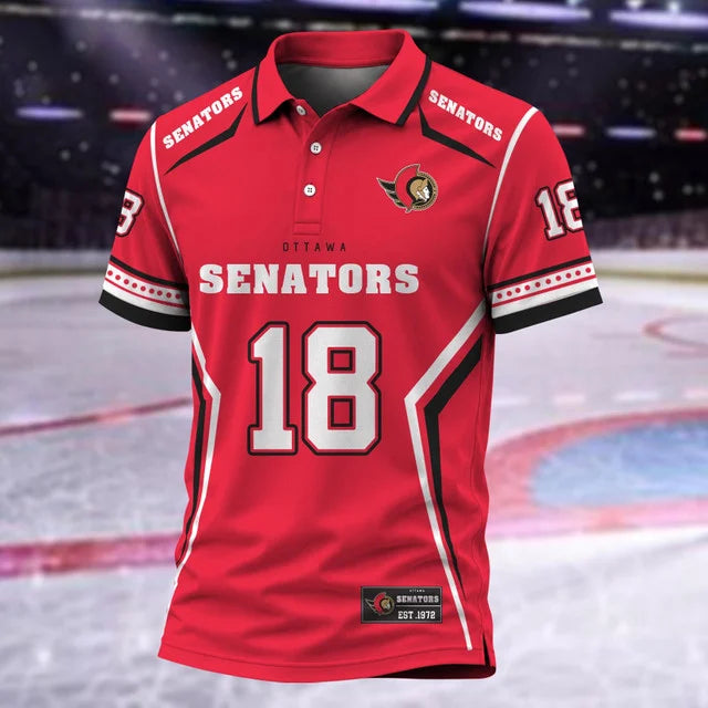 [SUPER SALE] NEW CUSTOMIZED NHL29 OSN OTTAWA SENATORS POLO SHIRT