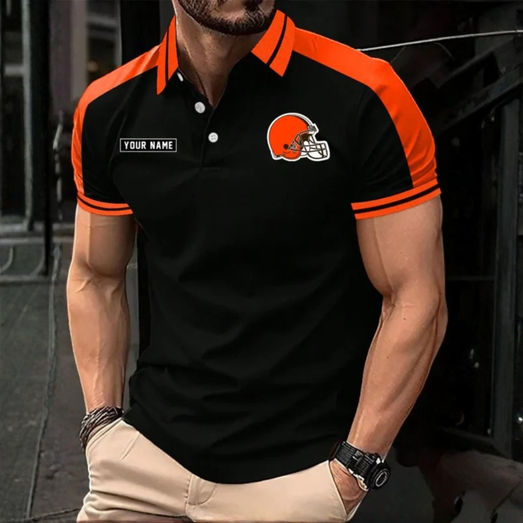 [SPECIAL OFFER] NEW CUSTOMIZED NFL29 CLB CLEVELAND BROWNS POLO SHIRT