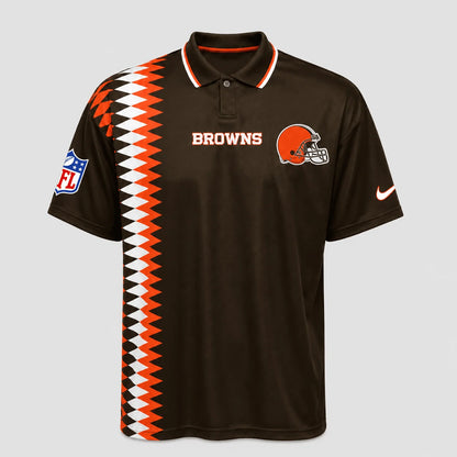 [SPECIAL OFFER] NEW CUSTOMIZED NFL29 CLB CLEVELAND BROWNS POLO SHIRT