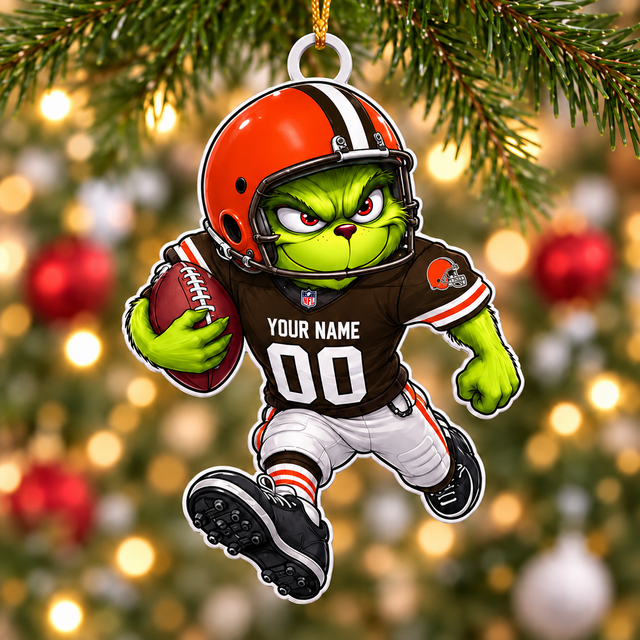 [SPECIAL OFFER] NEW CUSTOMIZED NFL29 CLB CLEVELAND BROWNS CHRISTMAS ACRYLIC ORNAMENT