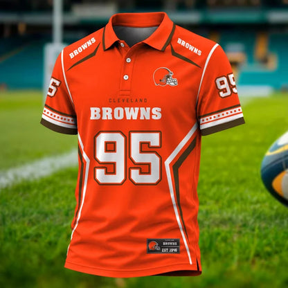 [SPECIAL OFFER] NEW CUSTOMIZED NFL29 CLB CLEVELAND BROWNS POLO SHIRT