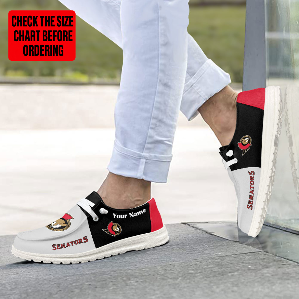 [SUPER SALE] NEW CUSTOMIZED NHL29 OSN OTTAWA SENATORS PREMIUM LOAFER SHOES