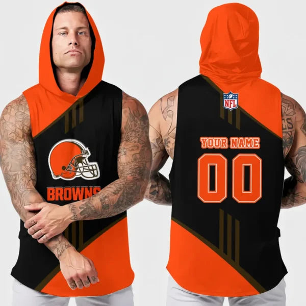 [SPECIAL OFFER] NEW CUSTOMIZED NFL29 CLB CLEVELAND BROWNS HOODED TANK TOP