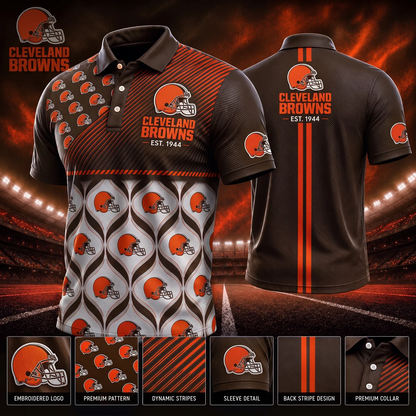 [SPECIAL OFFER] NEW CUSTOMIZED NFL29 CLB CLEVELAND BROWNS POLO SHIRT