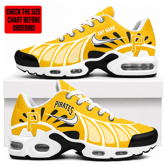 [FLASH SALE] NEW CUSTOMIZED MLB29 PHP PITTSBURGH PIRATES AIR MAX PLUS SNEAKERS