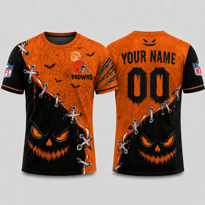 [SPECIAL OFFER] NEW CUSTOMIZED NFL29 CLB CLEVELAND BROWNS HALLOWEEN T-SHIRT, HOODIE & ZIP HOODIE