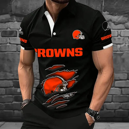 [SPECIAL OFFER] NEW CUSTOMIZED NFL29 CLB CLEVELAND KHAKIS POLO SHIRT