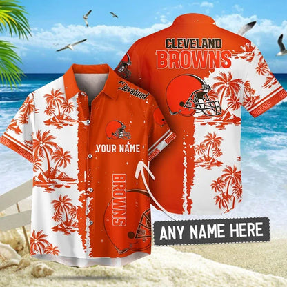 [SPECIAL OFFER] NEW CUSTOMIZED NFL29 CLB CLEVELAND BROWNS UNISEX HAWAIIAN SHIRT & SHORTS SET