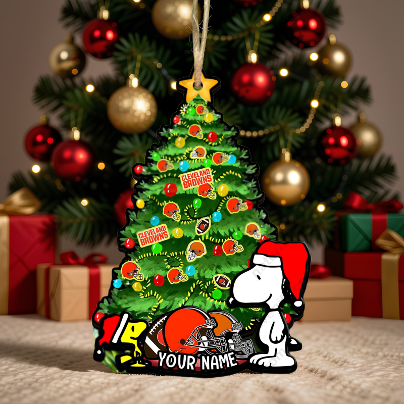 [SPECIAL OFFER] NEW CUSTOMIZED NFL29 CLB CLEVELAND BROWNS CHRISTMAS ACRYLIC ORNAMENT
